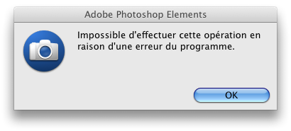 Bug d'Adobe Photoshop Elements