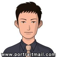 Jim Parsons dessiné par le service de génération d'avatars automatiques Portrait Mail)