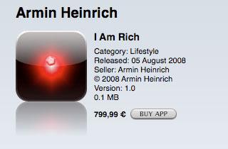 I am rich Description de l'application pour iPhone "I am Rich"